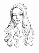 Hair Coloring Pages Hairstyle Long Girl Drawing Sketches Drawings Haircut Sketch Lucky Hairstyles Braid Printable Fashion Style Fonseca Heather Getdrawings sketch template