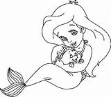 Colorear Princesas Bebe Bebé Sirenas sketch template