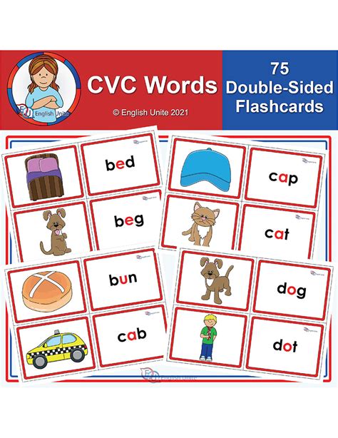 kindergarten flash cards  cvc words