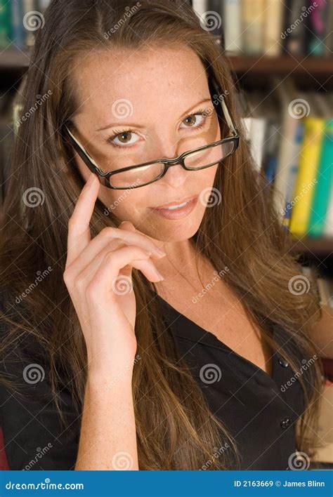 librarian with eyeglasses stock image image of librarian 2163669