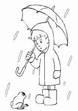 Chuva Menino Umbrella Segurando Desenho Indiaparenting Rainy Colorironline sketch template