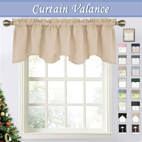 home beige blackout window valance  kitchen    minimalism solid color short curtain