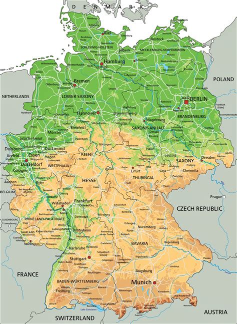 germany physical map  relief orangesmilecom