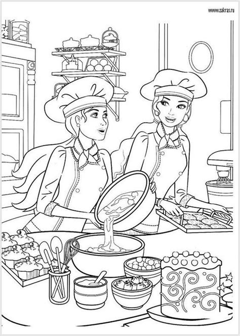 barbie cooking coloring pages coloring pages