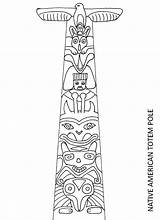 Totem Pole Symbols Coloring Pages Poles Colouring Native American Adults Kids Printables sketch template