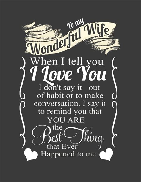 To My Wonderful Wife When I Tell You I Love Yoi I Dont Say It Out Of