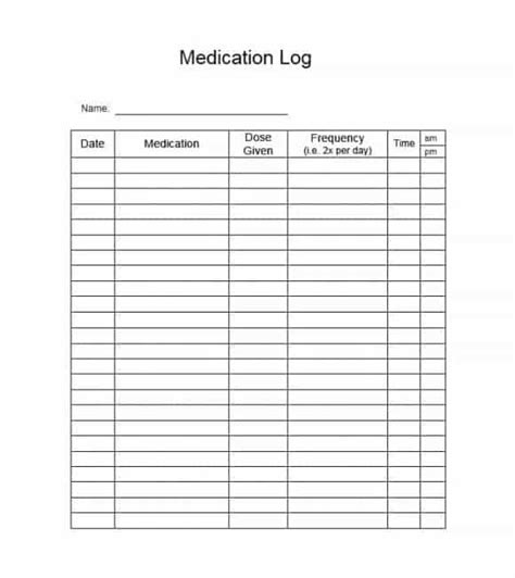 printable medication list template room surfcom