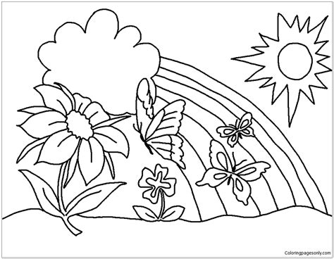 butterfly  rainbow coloring pages