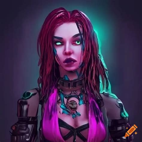 cyberpunk artwork of a female witch