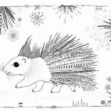 Porcupine Whimsical sketch template