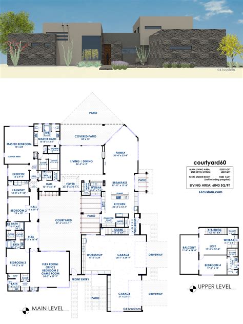 courtyard house plans custom contemporary modern house plans