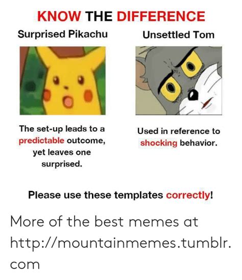 know the difference surprised pikachu unsettled tom the set up leads to a predictable outcome
