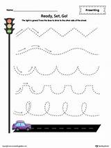 Tracing Worksheet Prewriting Car Line Racing Color Straight Writing Pre Curved Flower Myteachingstation Hopping Available sketch template