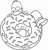 Homer Coloring Donut Eat Enormous Donuts Drawing Wants Pages Drawings Getdrawings sketch template