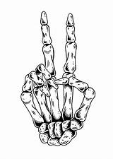 Skeleton Arm Drawing Hand Peace Getdrawings sketch template