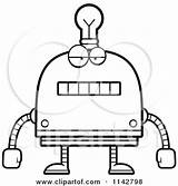 Bulb Robot Light Head Bored Clipart Cartoon Thoman Cory Vector Outlined Coloring Idea Happy 2021 Clipartof sketch template