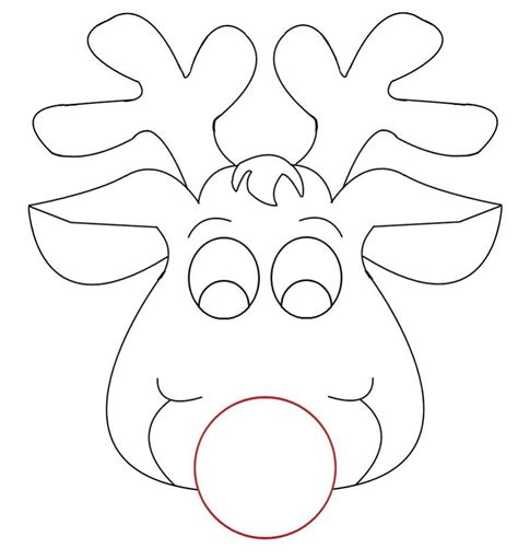 reindeer face coloring pages  getdrawings