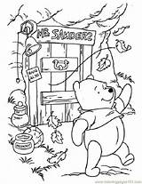 Coloring Pooh Winnie Pages Windy Fall Printable House Disney Autumn Print Sheets Walking Near His Color Getcolorings Coloringpages101 Getdrawings Adult sketch template