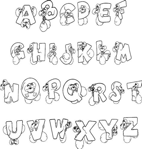 large letter fonts  coloring pages