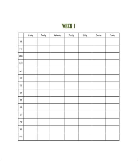 schedule templates  word  documents