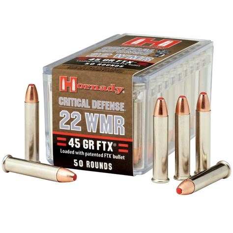 hornady critical defense  wmr ftx  grain  rounds   magnum ammo