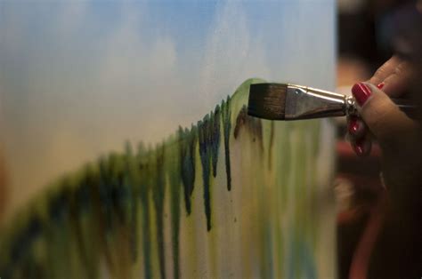 abstract art artist canvas close  creative drip painting girl green hand