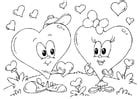 coloring page valentine hearts  printable coloring pages img