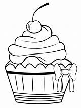 Cupcake Coloring Pages Printable Cute Kids Cupcakes Cup Cake Sheets Birthday Colouring Sheet Cakes Book Outline Coloriage Kleurplaat Da Para sketch template