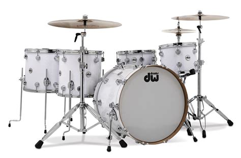 dw collector series custom drum set white glass musical garage usa llc