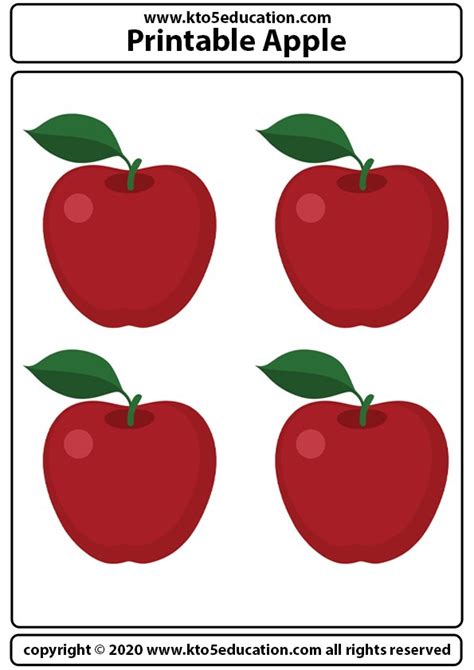 printable apple coloring pages template  kids