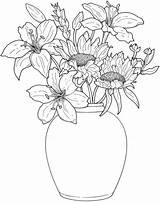 Flowers Coloring Pages Flower sketch template