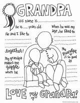 Grandpa Printable Fathers Happy Cards Coloring Pages Grandparents Cutest sketch template
