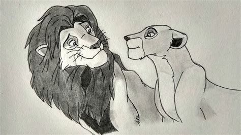 Nala And Simba Drawing The Lion King Movie Characters