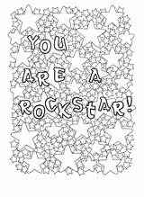 Coloring Pages Rock Star Getcolorings Affirmations Positive Rockstar sketch template