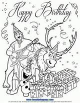 Coloring Pages Birthday Sven Frozen Olaf Happy Colouring Party Kristoff Having Printable Bday Disney Print Kids Color Getcolorings Sheets Elsa sketch template
