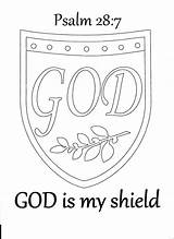 Coloring God Shield Faith Psalm Pages Kids 28 Bible School Sunday Drawing Armour Crafts Psalms Colouring Color Printable Activity Worksheets sketch template