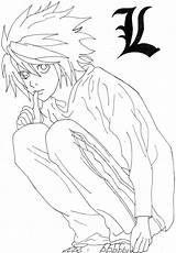 Death Note Coloring Lineart Pages Line Anime Drawings Light Yagami Kids Deviantart Designlooter Print Search Printable sketch template