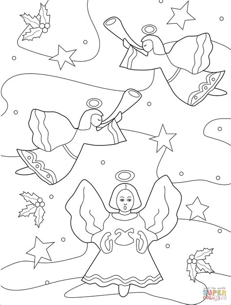 christmas angels coloring page  printable coloring pages