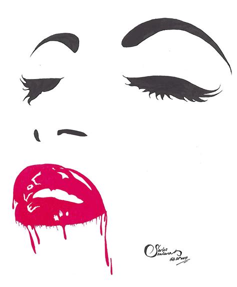 love dripping from her lips drawing by carlos santana trott