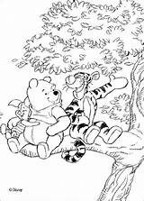 Pooh Winnie Coloring Piglet Tigger Pages Color Print Friends Disney Hellokids Online sketch template