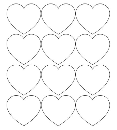 printable heart templates  large medium small stencils