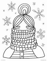 Coloring Pages Winter Girl Cozy Solstice Scarf Color Adults Printable Snow Let Getcolorings Kids Template sketch template