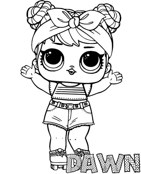 dawn lol doll coloring page  printable coloring pages  kids