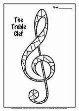Clef Treble Bass Kleurplaten Muziekinstrumenten sketch template