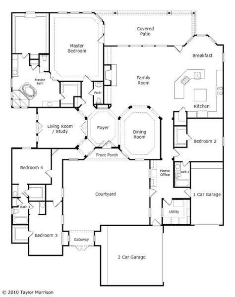 homes  taylor morrison courtyard house plans house plans  story house plans
