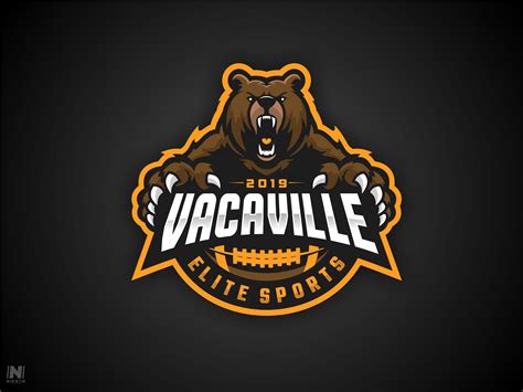 logo  vacavillee state sports featuring  bear holding  football