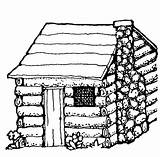 Cabin Log Coloring Clip Drawing 20art 20clip Clipart sketch template