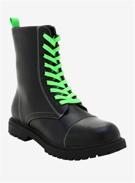 black green combat boots hot topic combat boots boots emo shoes