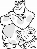 Coloring Pages Disney Inc Monsters Monster Kids Cartoon sketch template