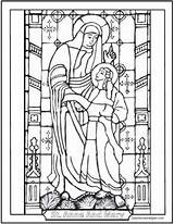 Stained Glass Catholic Saints Advent Lent Saintanneshelper sketch template